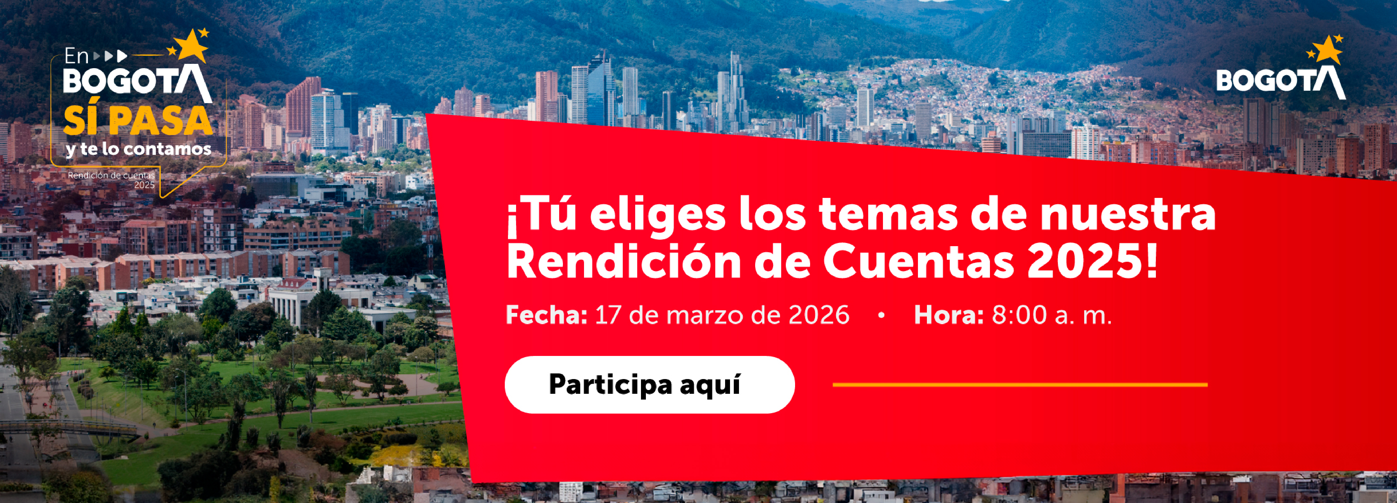 Invitación de la Veeduría Distrital a la ciudadanía de Bogotá para elegir los temas de la rendición de cuentas 2025