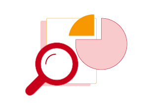 Icono de lupa y grafico