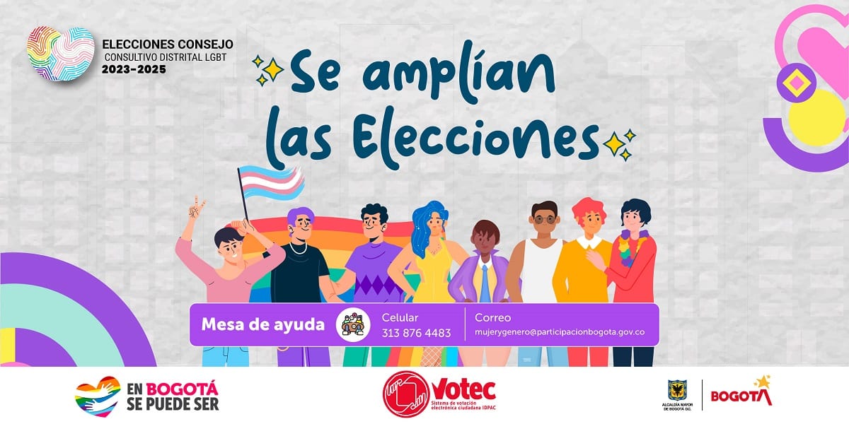 SE AMPLÍA LA ELECCIÓN DEL CONSEJO CONSULTIVO DISTRITAL LGBT 2023 – 2025