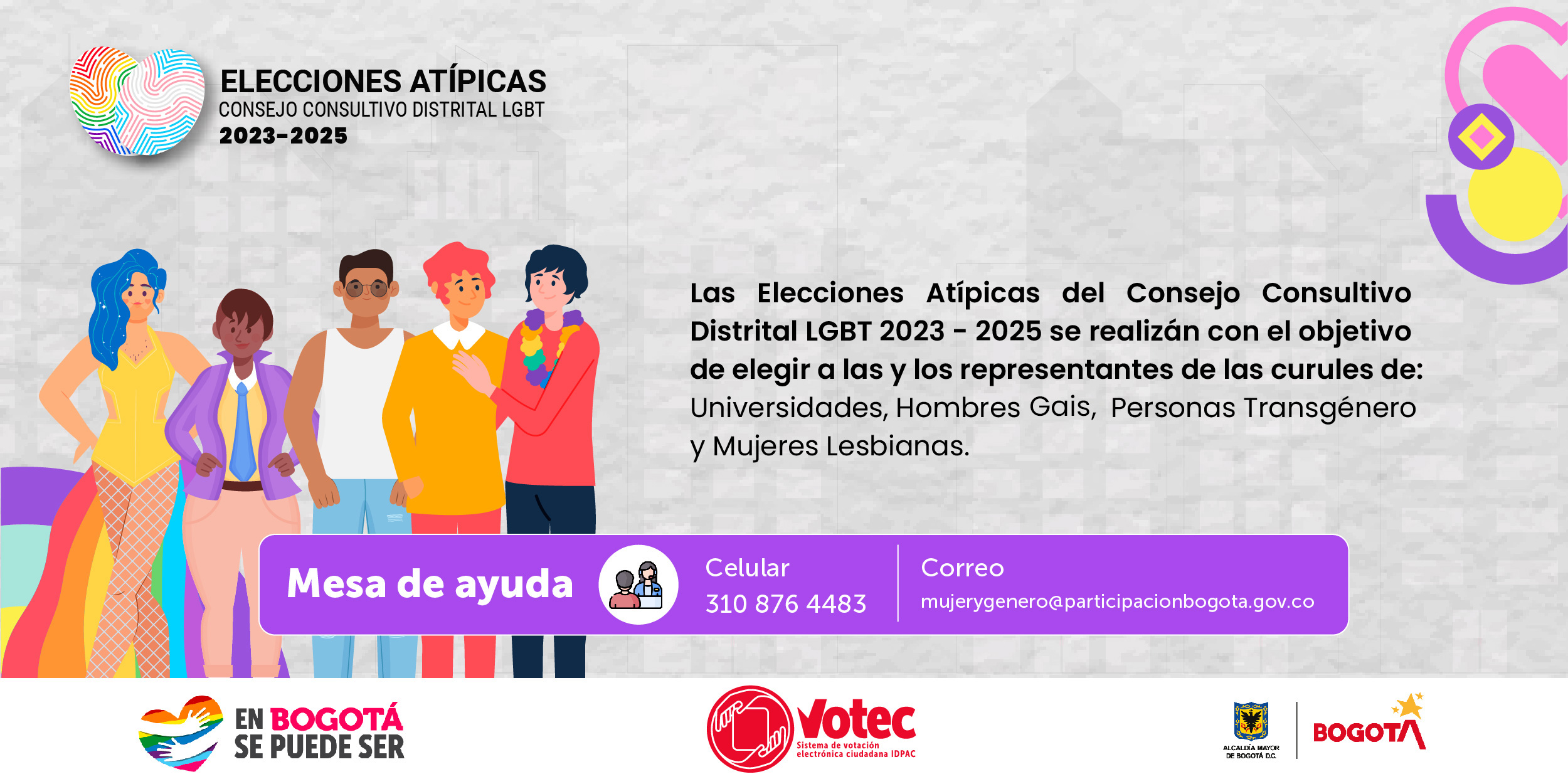 Banner principal Elecciones Atípicas LGBTI