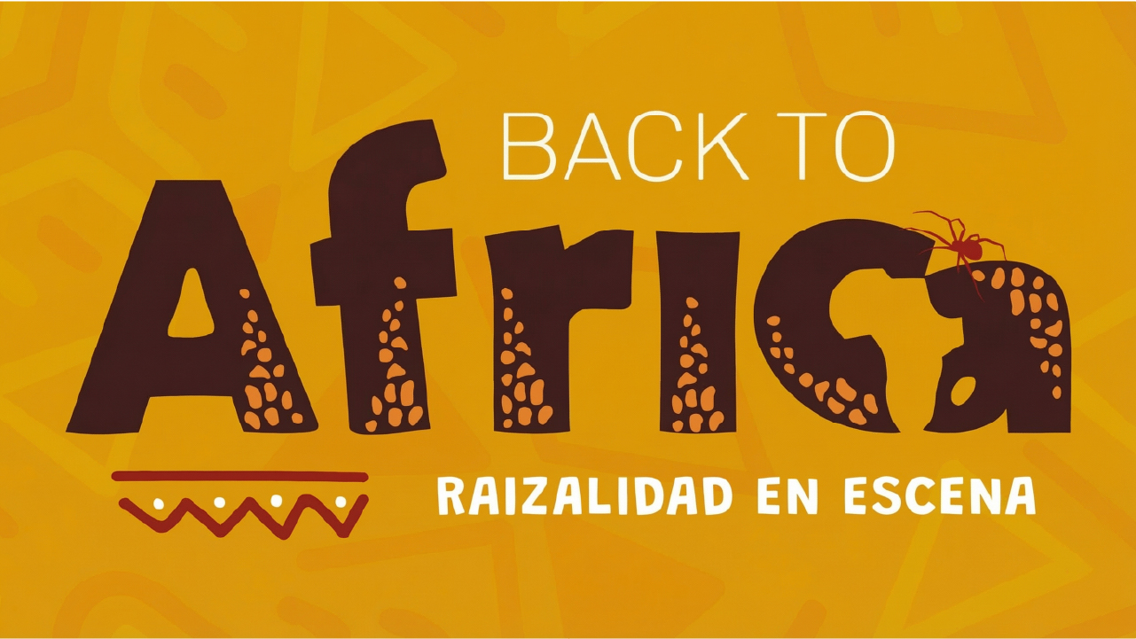 Pieza gráfica promocional del evento "Back to Africa: Raizalidad en Escena", iniciativa del IDPAC para el fortalecimiento cultural y la lengua kriol de la comunidad raizal en Bogotá.