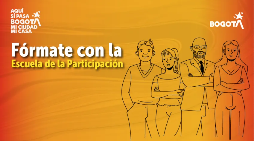 Ciudadanos de Bogotá participan en la campaña “Fórmate con la Escuela de la Participación”, iniciativa del IDPAC para fortalecer el liderazgo y la acción ciudadana.